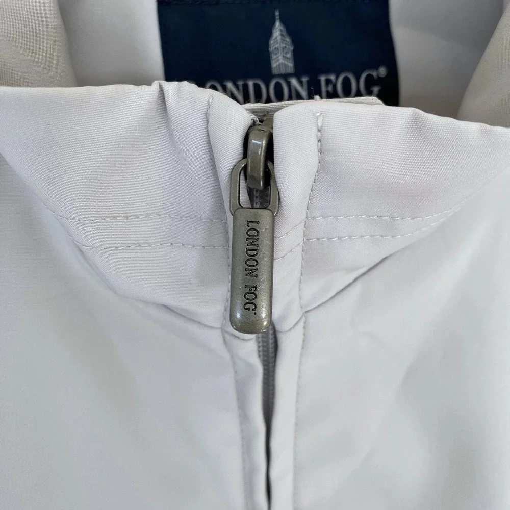 London Fog Harrington Mens Lightweight Full Zip‎ Jacket Light Gray Size M